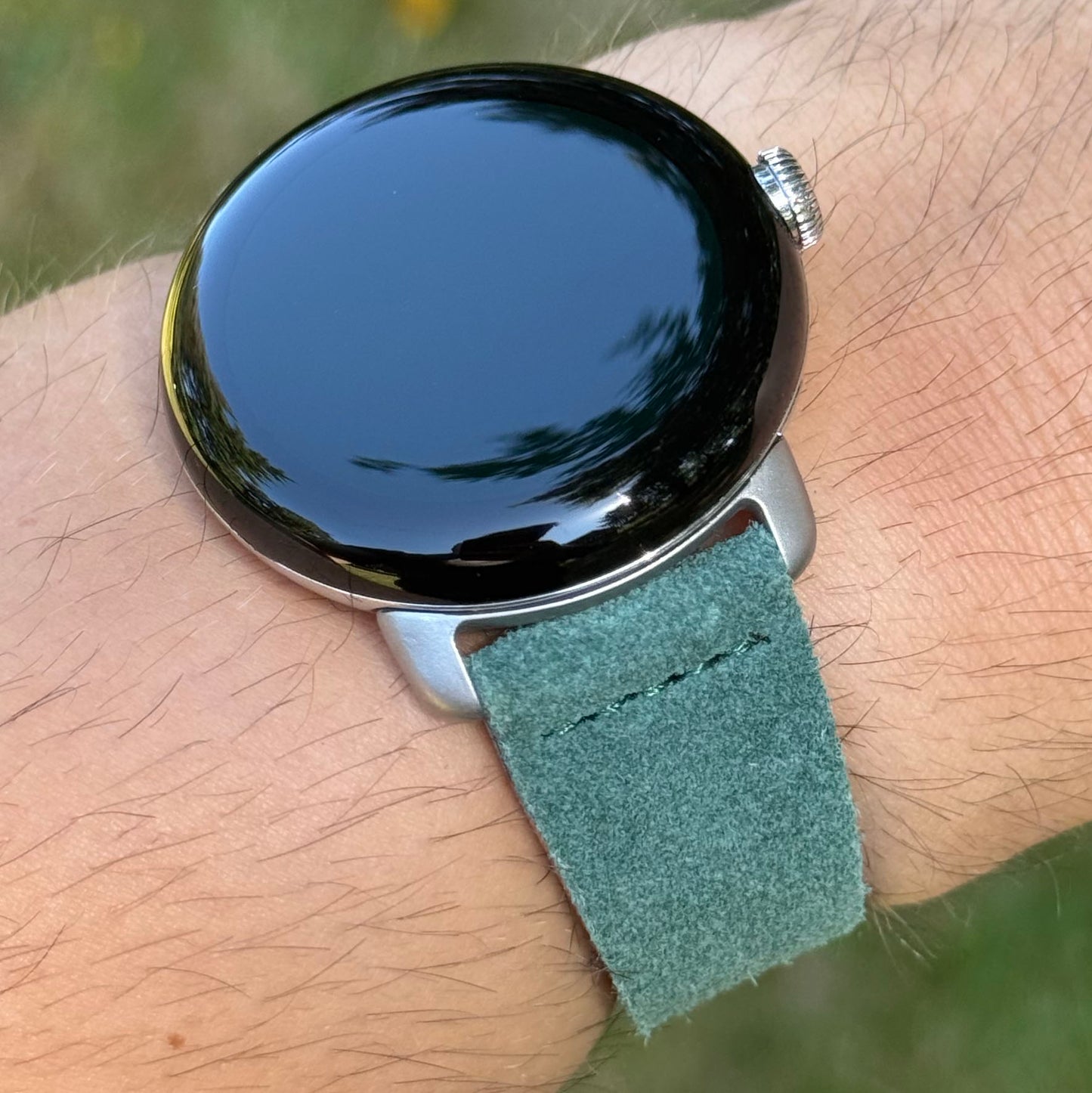 The Capri: Hunter Green Suede Google Pixel Watch Strap