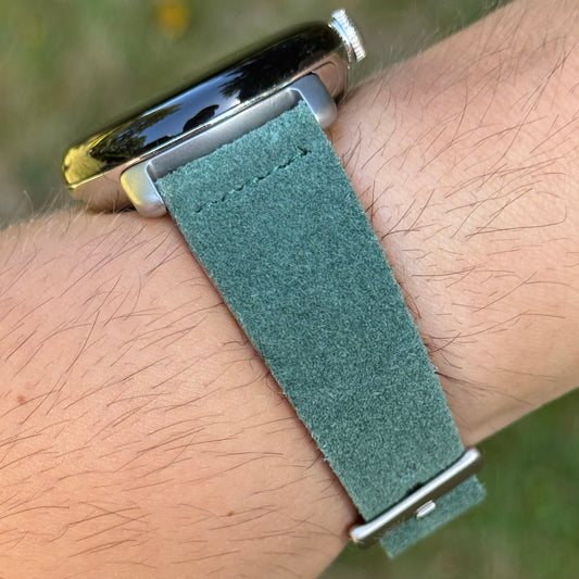 The Capri: Hunter Green Suede Google Pixel Watch Strap
