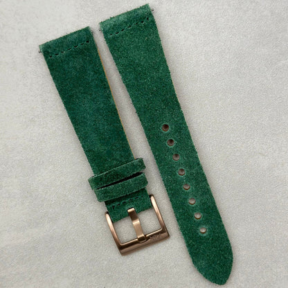 The Capri: Hunter Green Suede Watch Strap