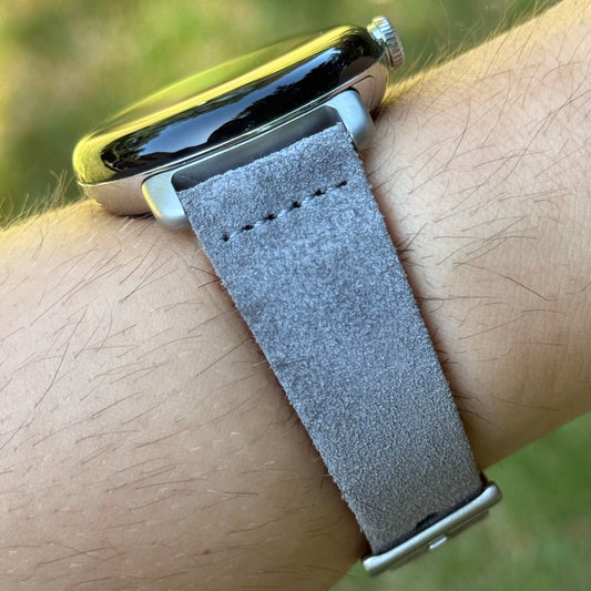 The Capri: Light Grey Suede Google Pixel Watch Strap