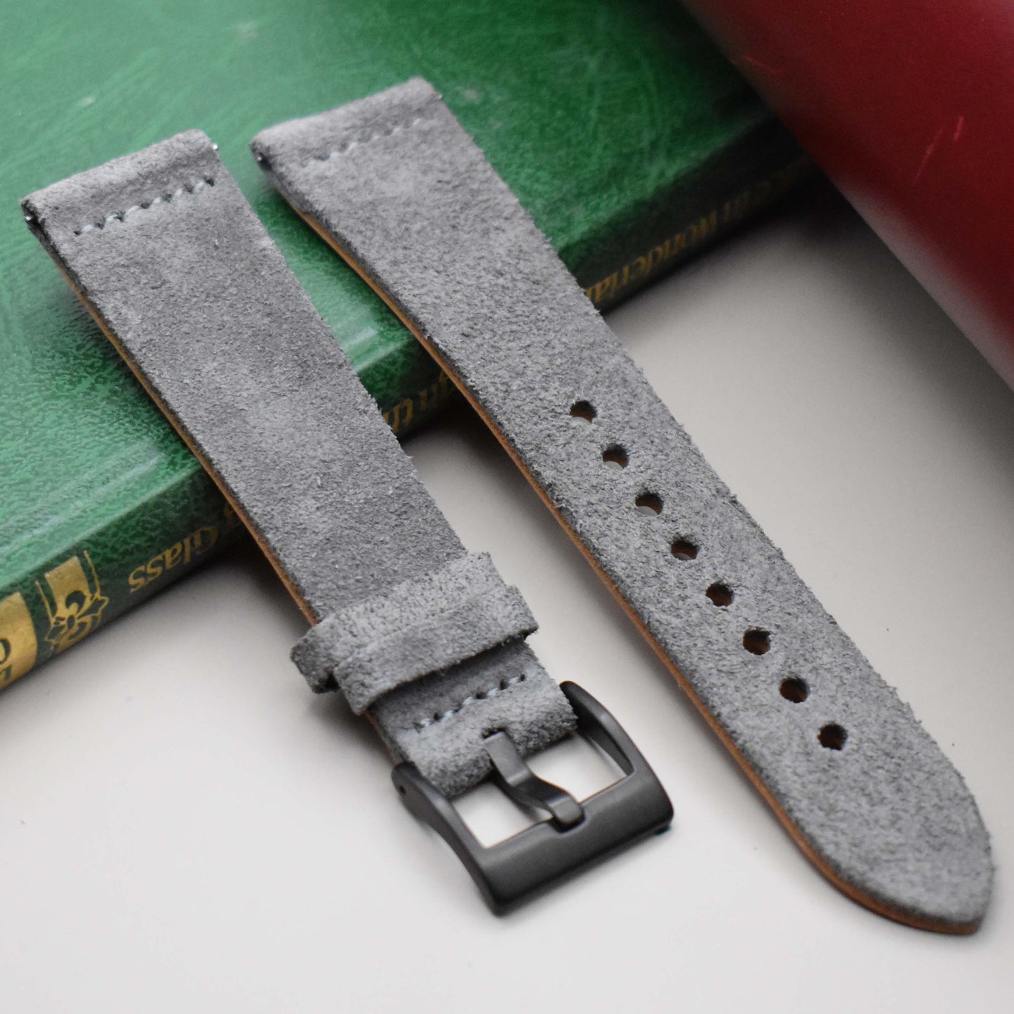 The Capri: Light Grey Suede Watch Strap
