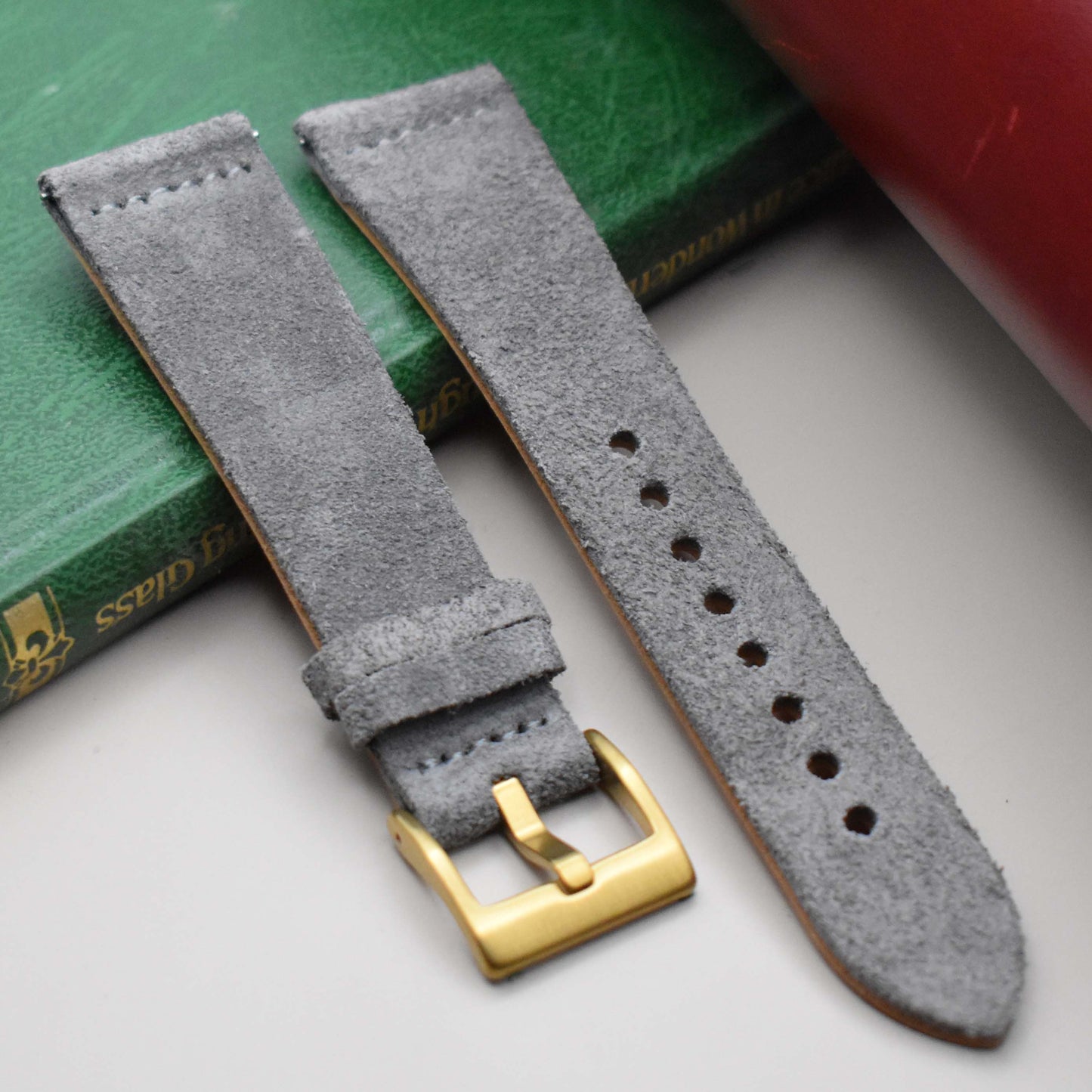 The Capri: Light Grey Suede Watch Strap
