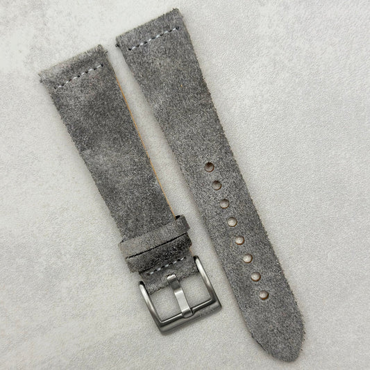 The Capri: Light Grey Suede Watch Strap