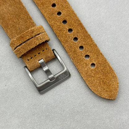 The Capri: Sand Tan Suede Fitbit Versa/Sense Watch Strap