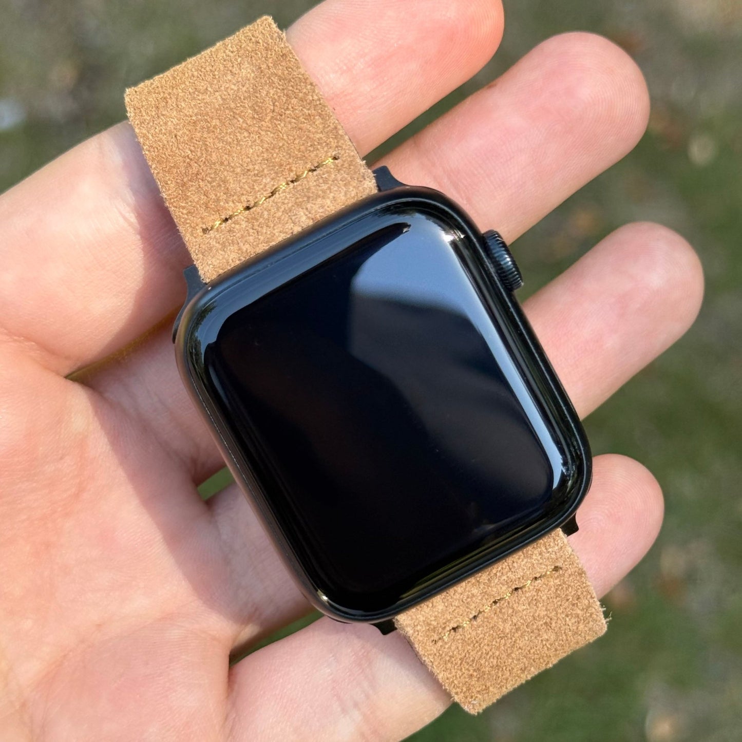 The Capri: Sand Tan Suede Apple Watch Strap