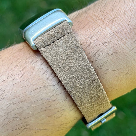 The Capri: Sand Tan Suede Fitbit Charge Watch Strap