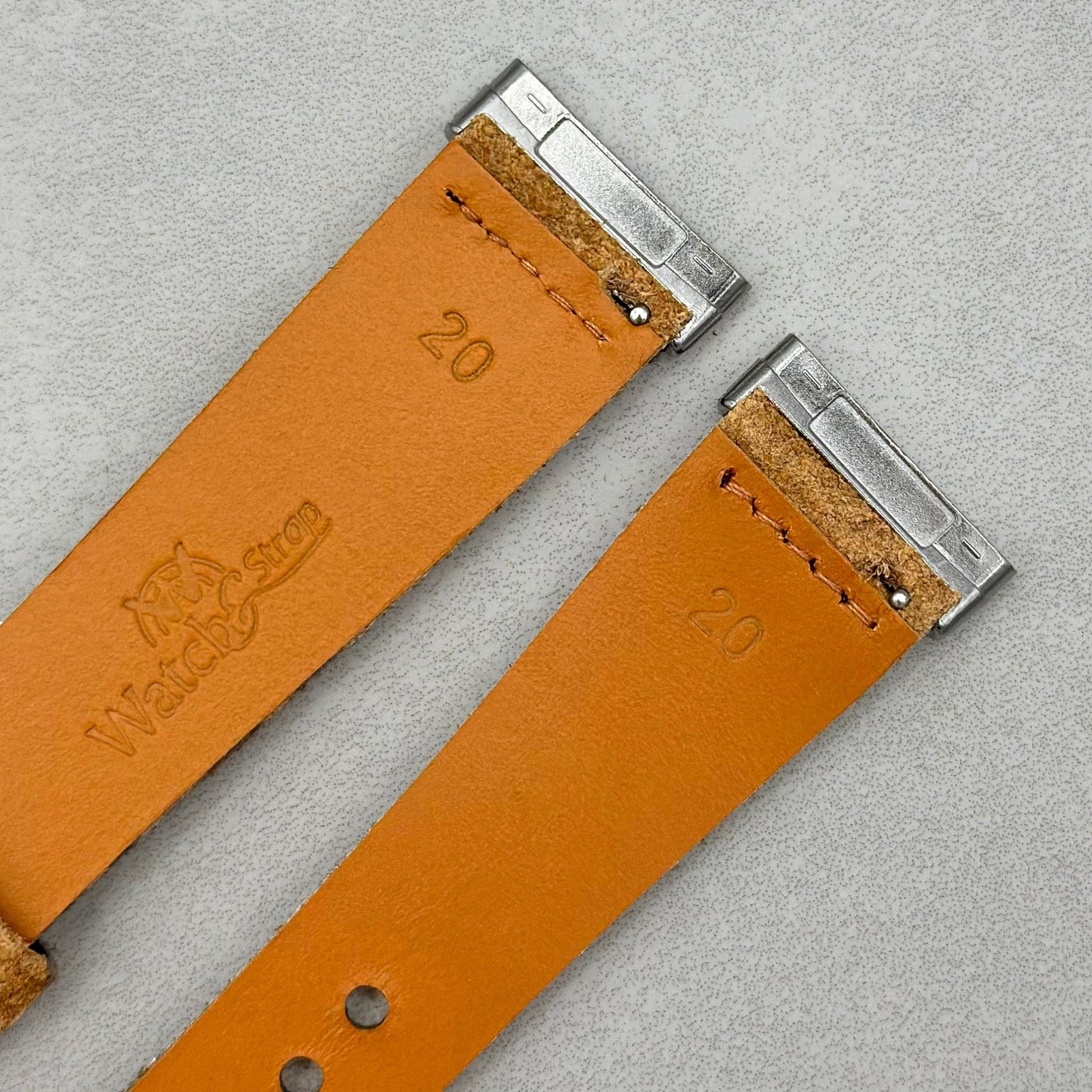 The Capri: Sand Tan Suede Fitbit Versa/Sense Watch Strap