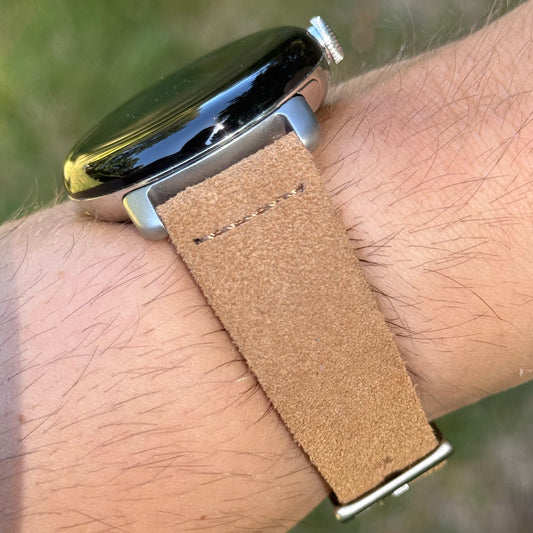 The Capri: Sand Tan Suede Google Pixel Watch Strap