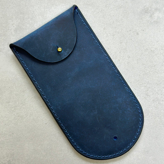 Dallas blue horse leather watch case. Full grain horse leather. Watch And Strap.