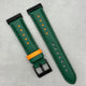 Le Mans: Forest Green And Orange Leather Racing Fitbit Versa/Sense Strap