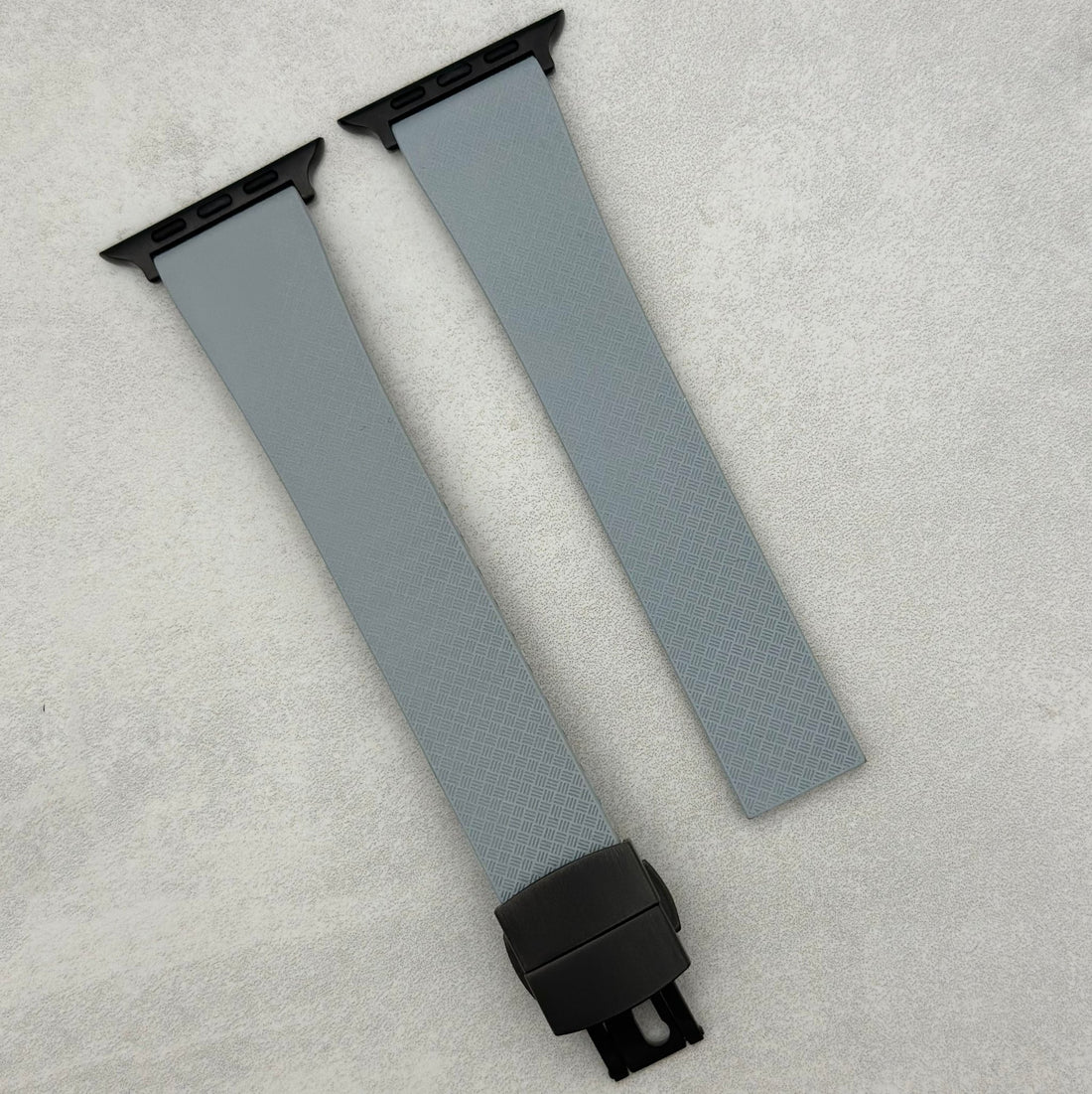 The Lisbon: Light Grey Fkm Rubber Cts Apple Watch Strap – Watchandstrapco