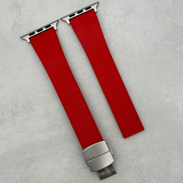 The Lisbon: Crimson Red Fkm Rubber Cts Apple Watch Strap – Watchandstrapco