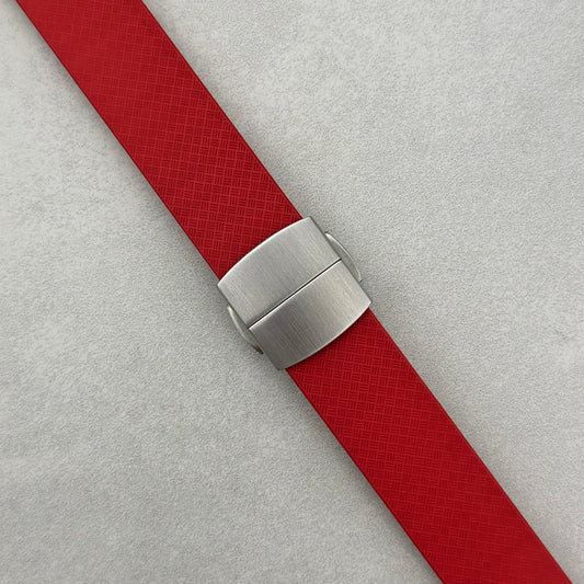 The Lisbon: Crimson Red FKM Rubber CTS Watch Strap