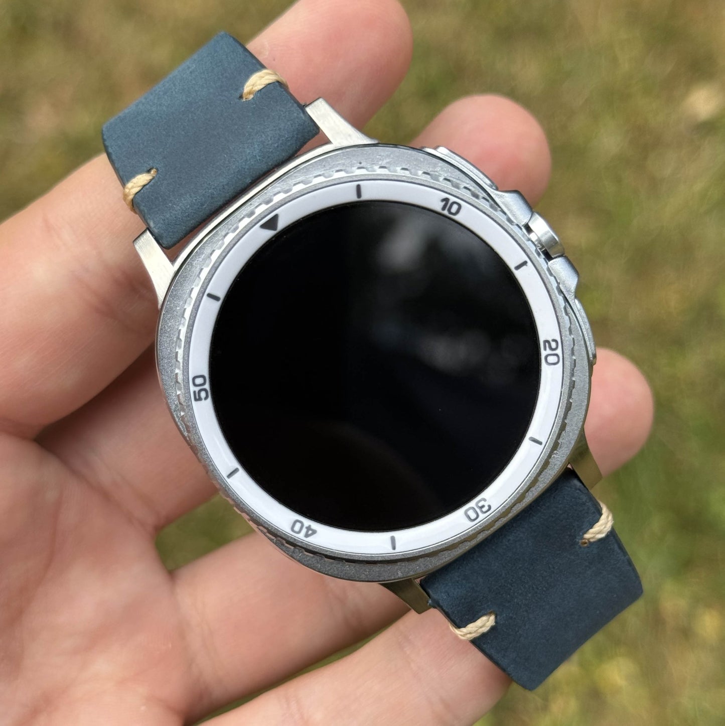 The Madrid: Midnight Blue Vintage Full Grain Leather Samsung Galaxy Watch Ultra / Watch 8/9 Strap