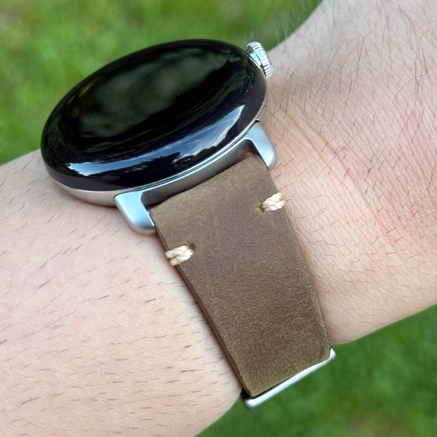 Madrid brown full grain leather Google Pixel Watch strap. Google Pixel Watch 2, 3, 4. Watch And Strap