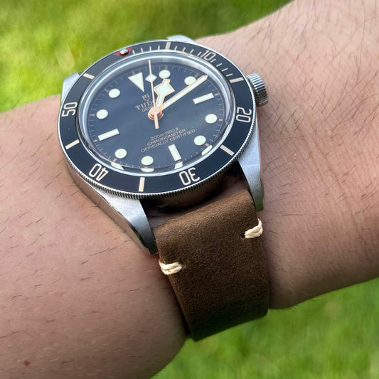 The Madrid: Chocolate Brown Vintage Full Grain Leather Watch Strap