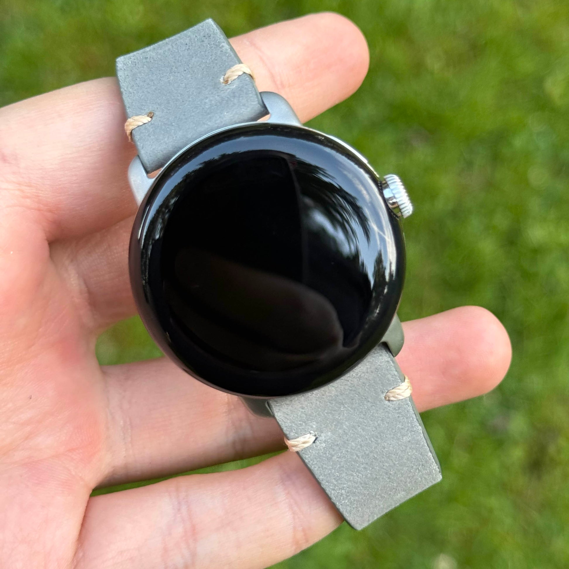 Madrid grey full grain leather Google Pixel Watch strap. Google Pixel Watch 2, 3, 4. Watch And Strap