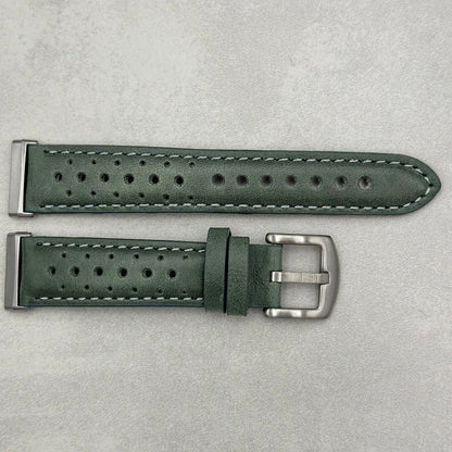 The Monte Carlo: Graphite Grey Perforated Leather Fitbit Versa/Sense Watch Strap