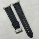 The Monte Carlo: Jet Black Perforated Leather Google Pixel Watch Strap