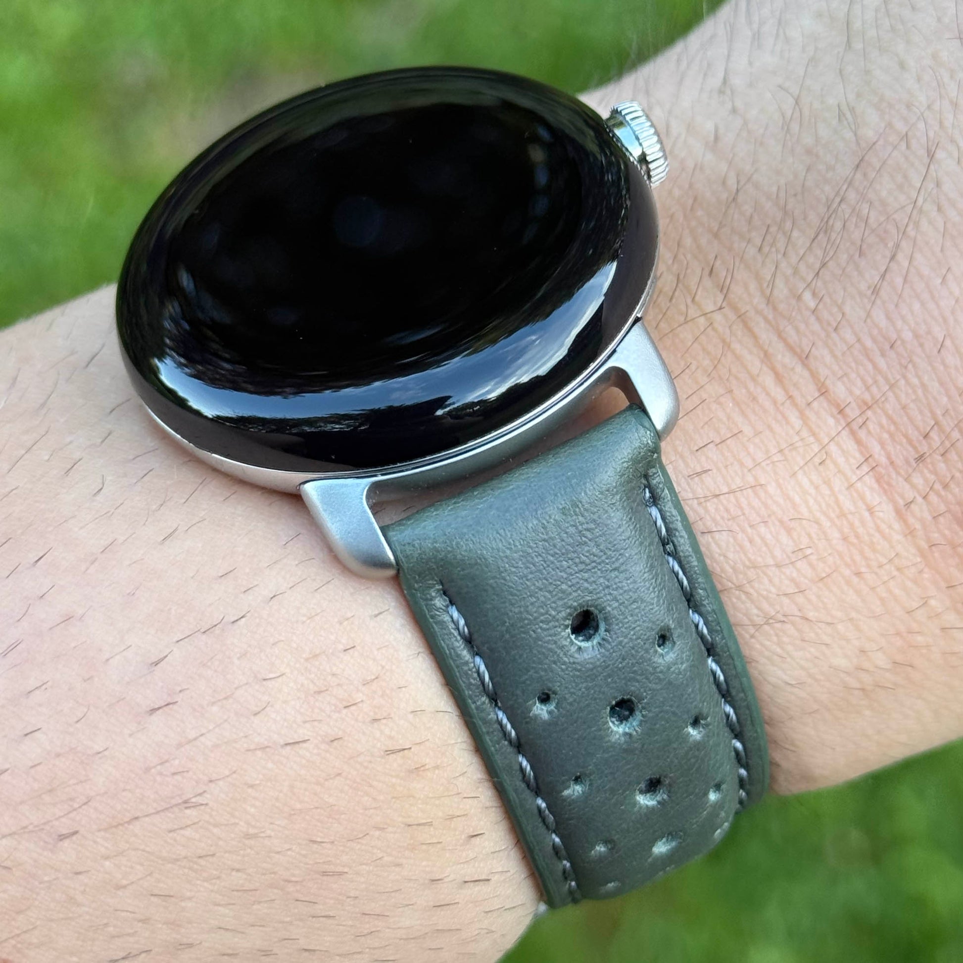 Montecarlo grey full grain leather Google Pixel Watch strap. Google Pixel Watch 2, 3, 4. Watch And Strap