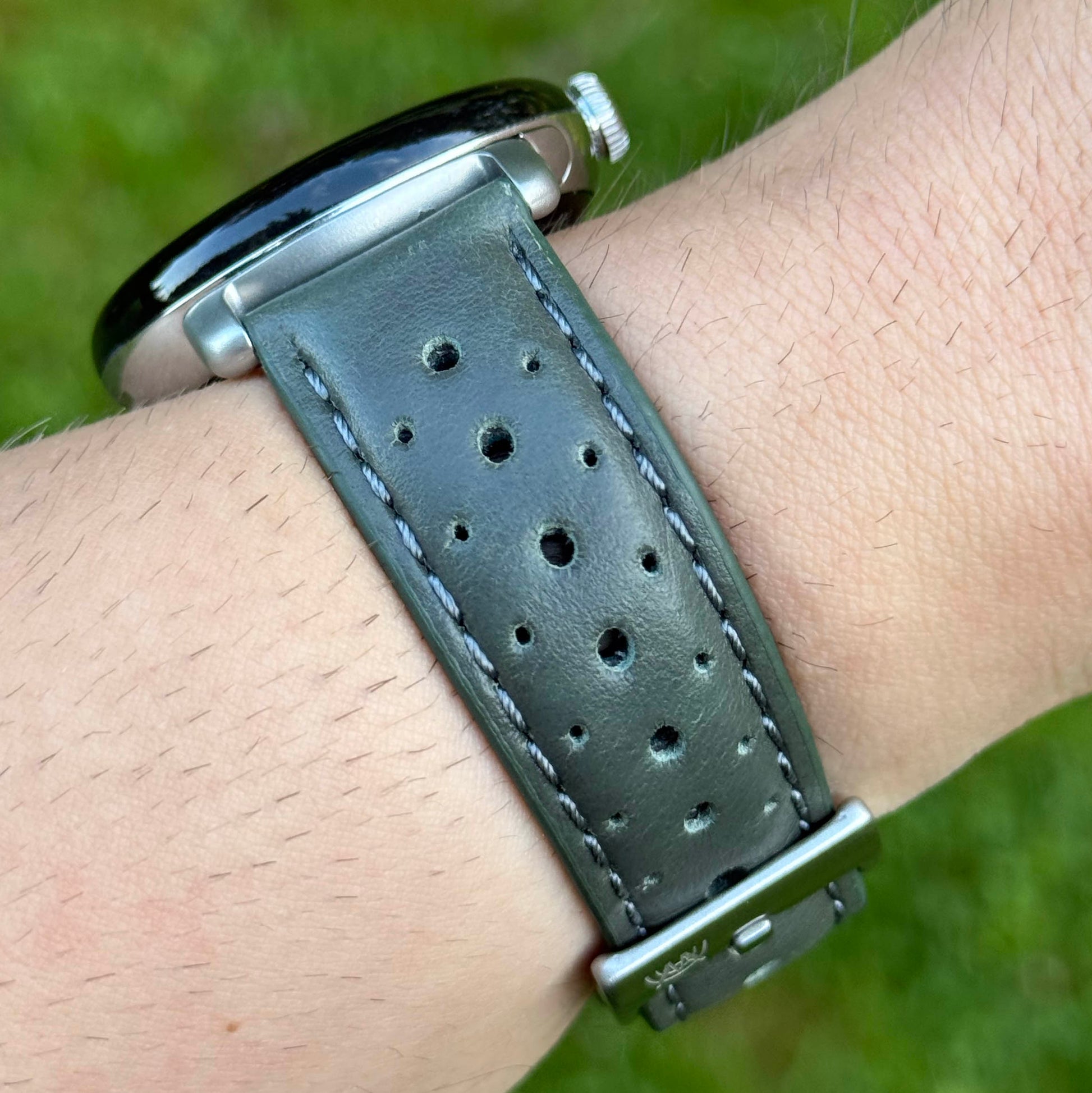Montecarlo grey full grain leather Google Pixel Watch strap. Google Pixel Watch 2, 3, 4. Watch And Strap
