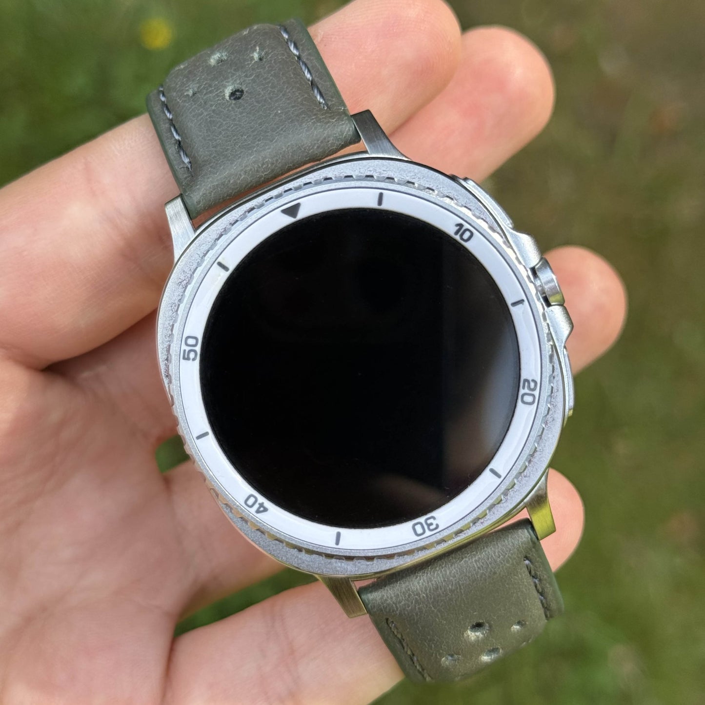 The Monte Carlo: Graphite Grey Perforated Leather Rally Samsung Galaxy Watch Ultra / Watch 8/9 Strap