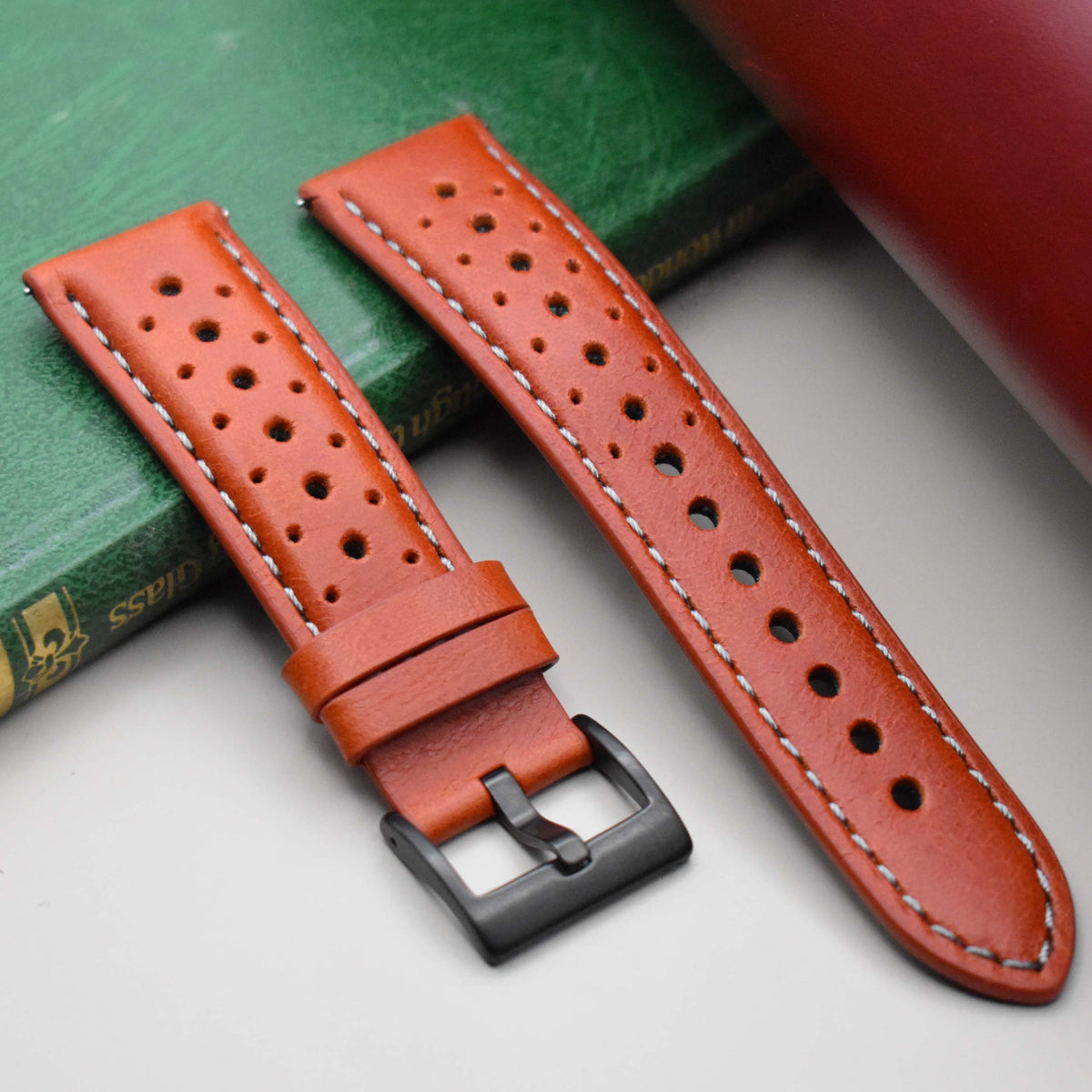 Russet Orange Perforated Leather Rally Watch Strap – Watch and Strap Co