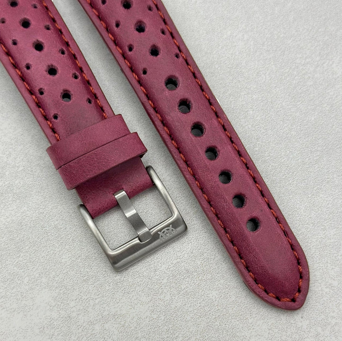 The Monte Carlo: Plum Purple Perforated Leather Fitbit Versa/Sense Watch Strap