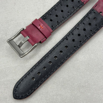 The Monte Carlo: Plum Purple Perforated Leather Fitbit Versa/Sense Watch Strap