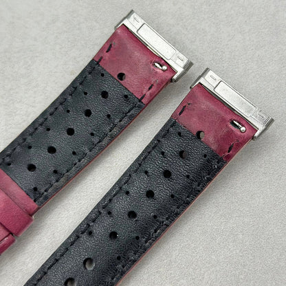 The Monte Carlo: Plum Purple Perforated Leather Fitbit Versa/Sense Watch Strap