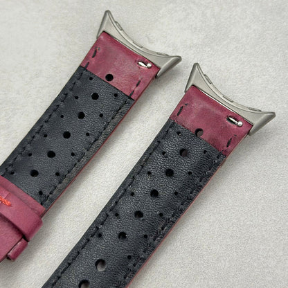 The Monte Carlo: Plum Purple Perforated Leather Google Pixel Watch Strap