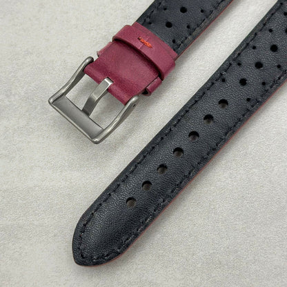 The Monte Carlo: Plum Purple Perforated Leather Google Pixel Watch Strap