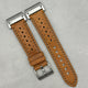 The Monte Carlo: Vintage Tan Perforated Leather Rally Garmin Quickfit Watch Strap