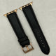 The New York: Black Vegan Leather Apple Watch Strap