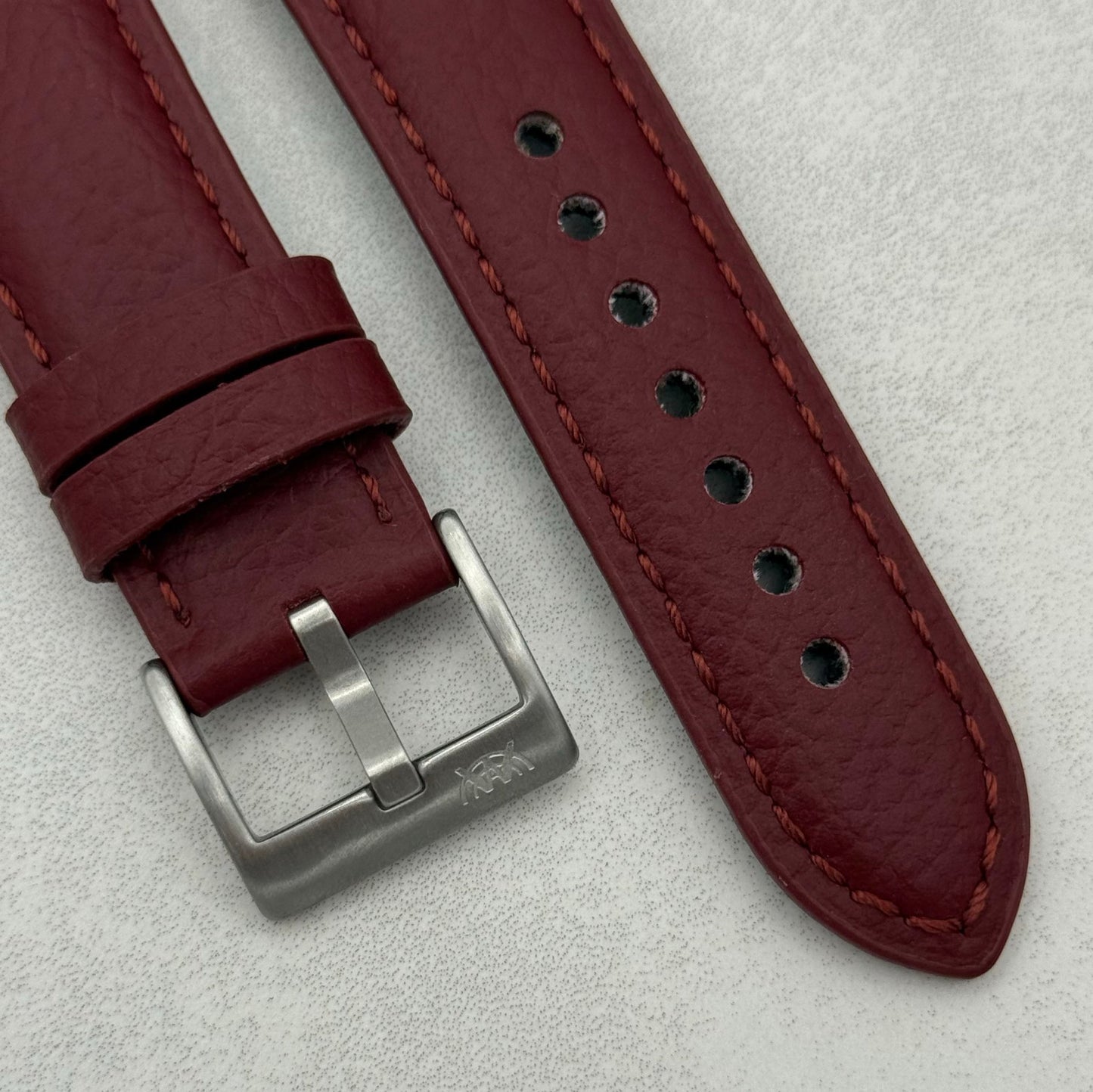The New York: Cherry Red Vegan Leather Watch Strap