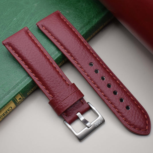The New York: Cherry Red Vegan Leather Watch Strap