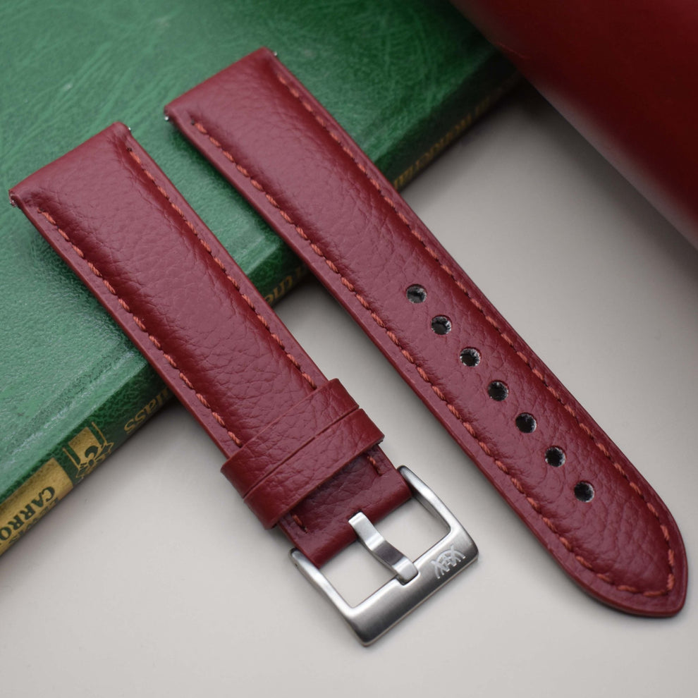 The New York: Cherry Red Vegan Leather Watch Strap – Watch and Strap Co