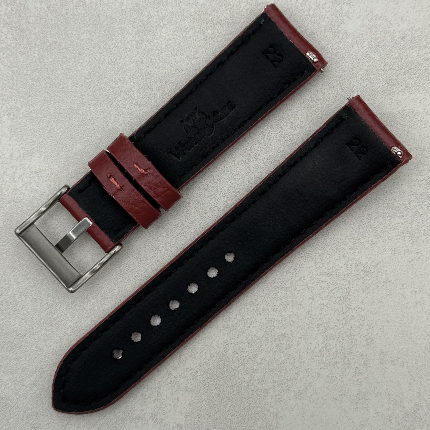 The New York: Cherry Red Vegan Leather Watch Strap