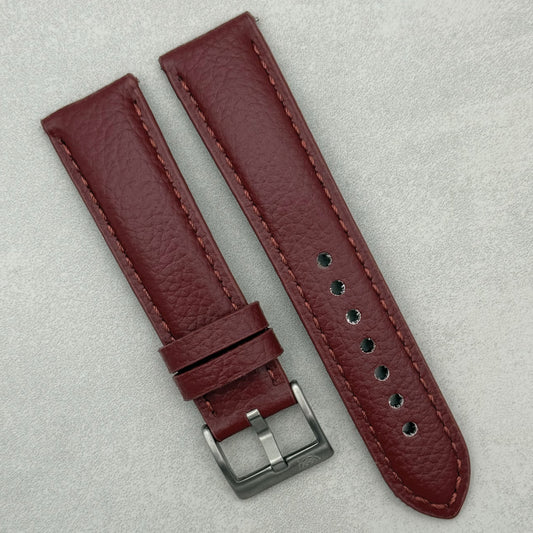 The New York: Cherry Red Vegan Leather Watch Strap