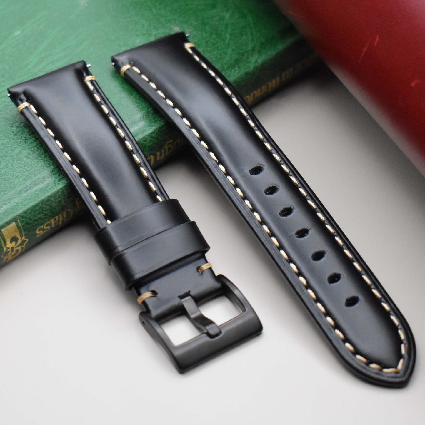 The Oslo: Jet Black Full Grain Leather Watch Strap