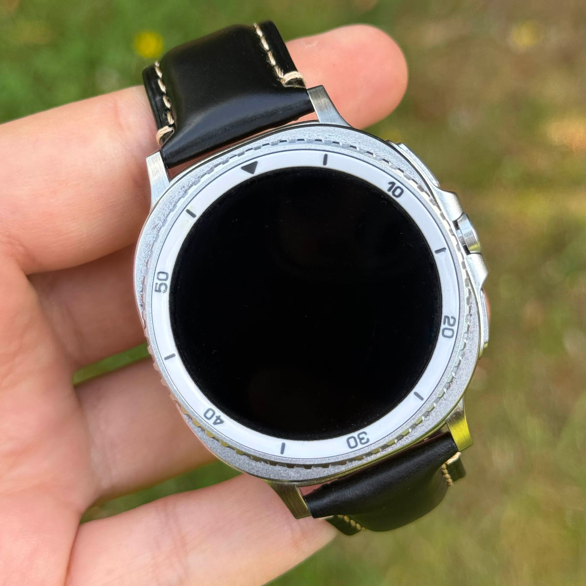 The Oslo: Jet Black Full Grain Leather Samsung Galaxy Watch Ultra Strap