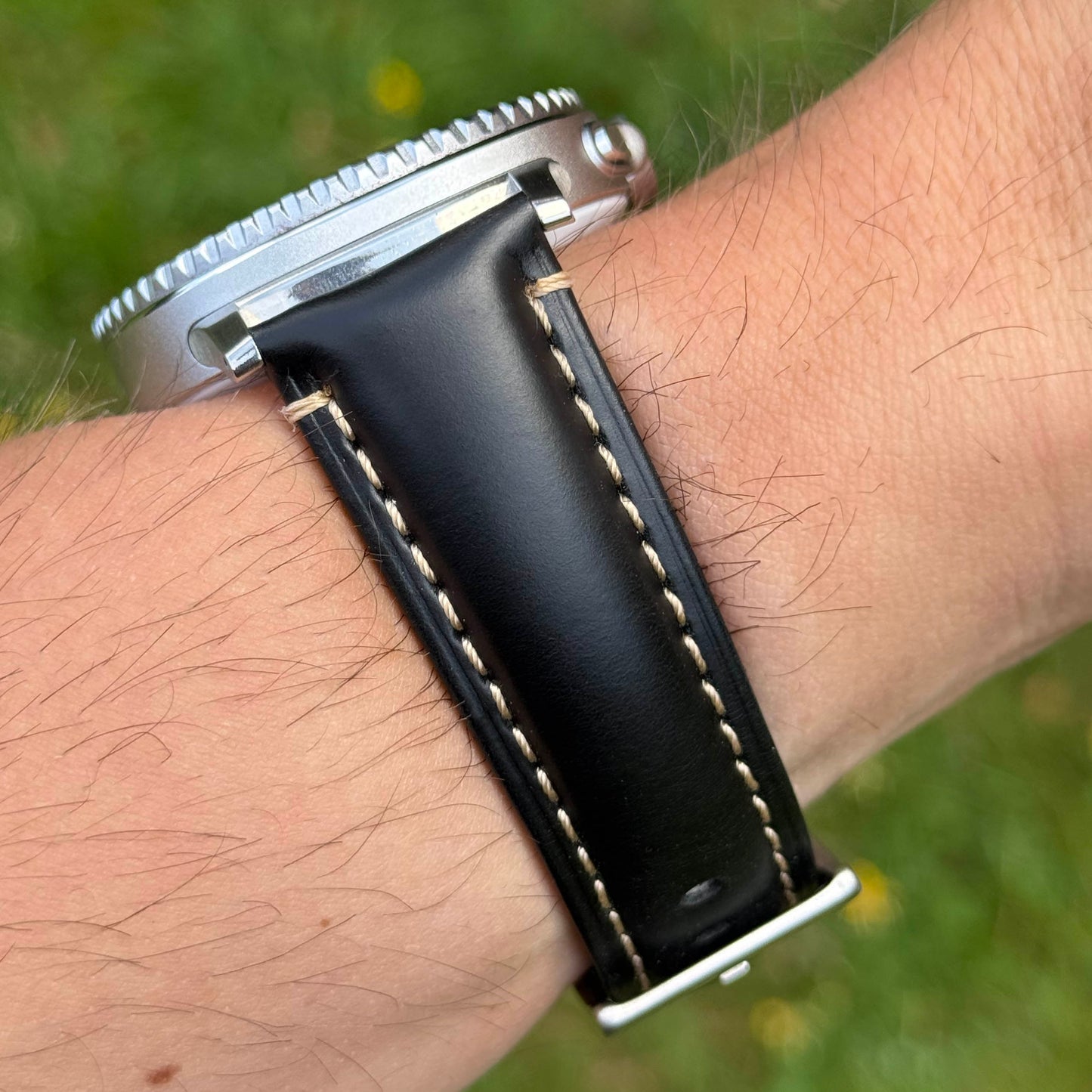 The Oslo: Jet Black Full Grain Leather Samsung Galaxy Watch Ultra Strap