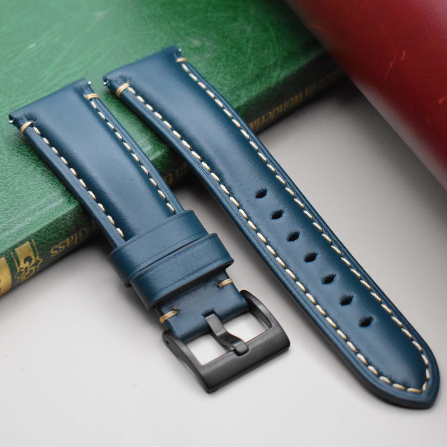 The Oslo: Petrol Blue Full Grain Leather Watch Strap