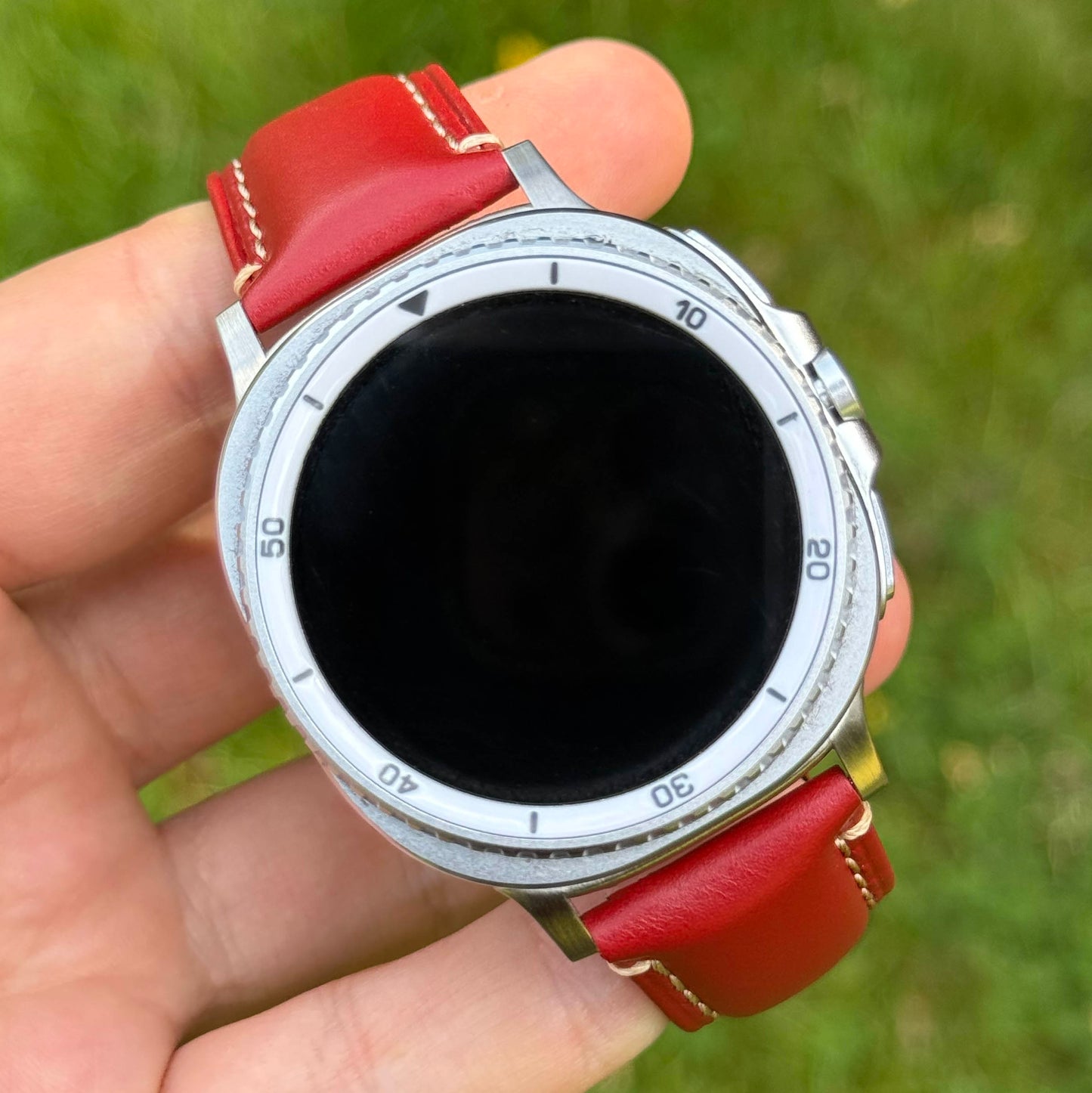 The Oslo: Blood Red Full Grain Leather Samsung Galaxy Watch Ultra Strap