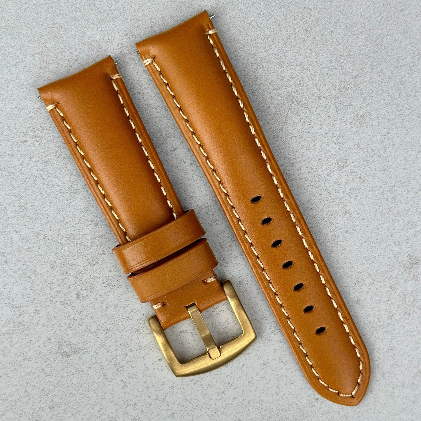The Oslo: Desert Tan Full Grain Leather Watch Strap