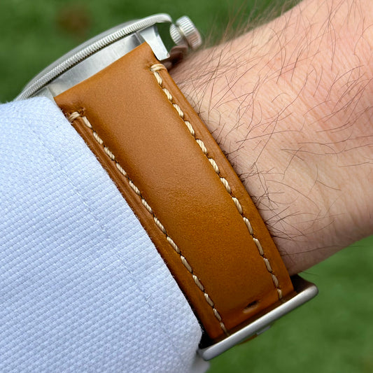 The Oslo: Desert Tan Full Grain Leather Watch Strap