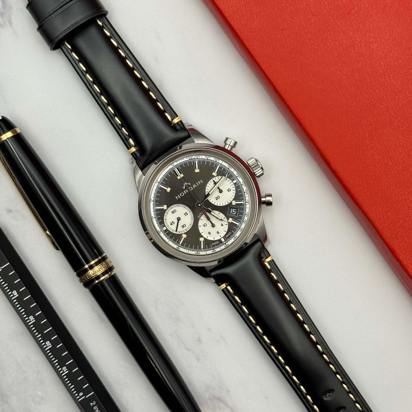 The Oslo: Jet Black Full Grain Leather Watch Strap