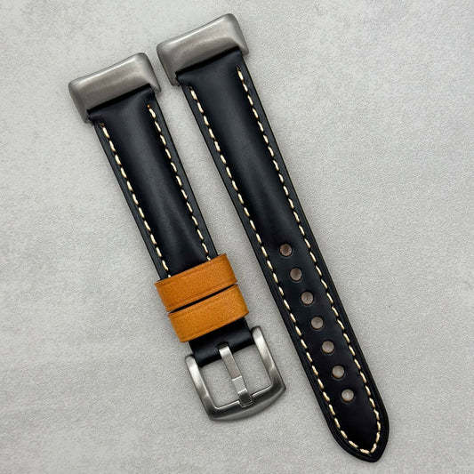 The Oxford: Jet Black Padded Calf Skin Fitbit Charge Watch Strap