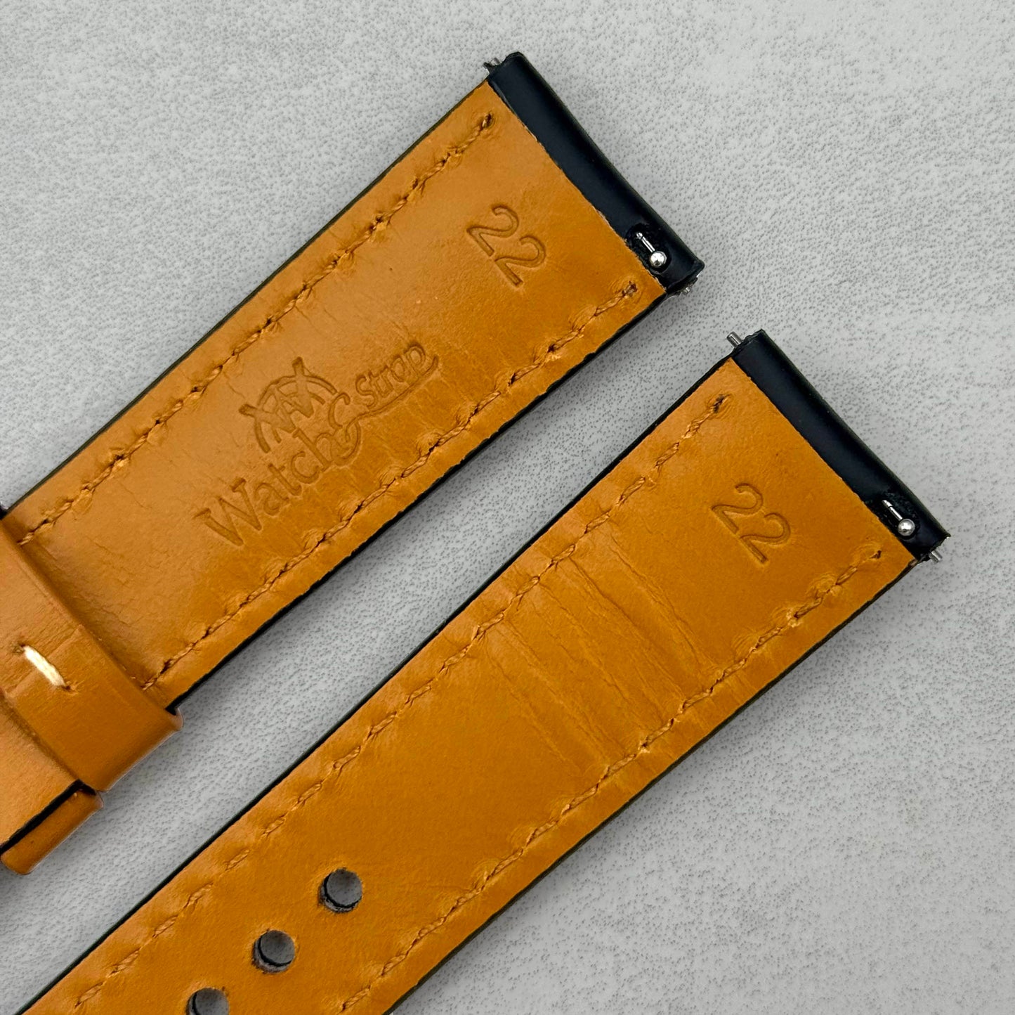 The Oxford: Jet Black Padded Calf Skin Watch Strap