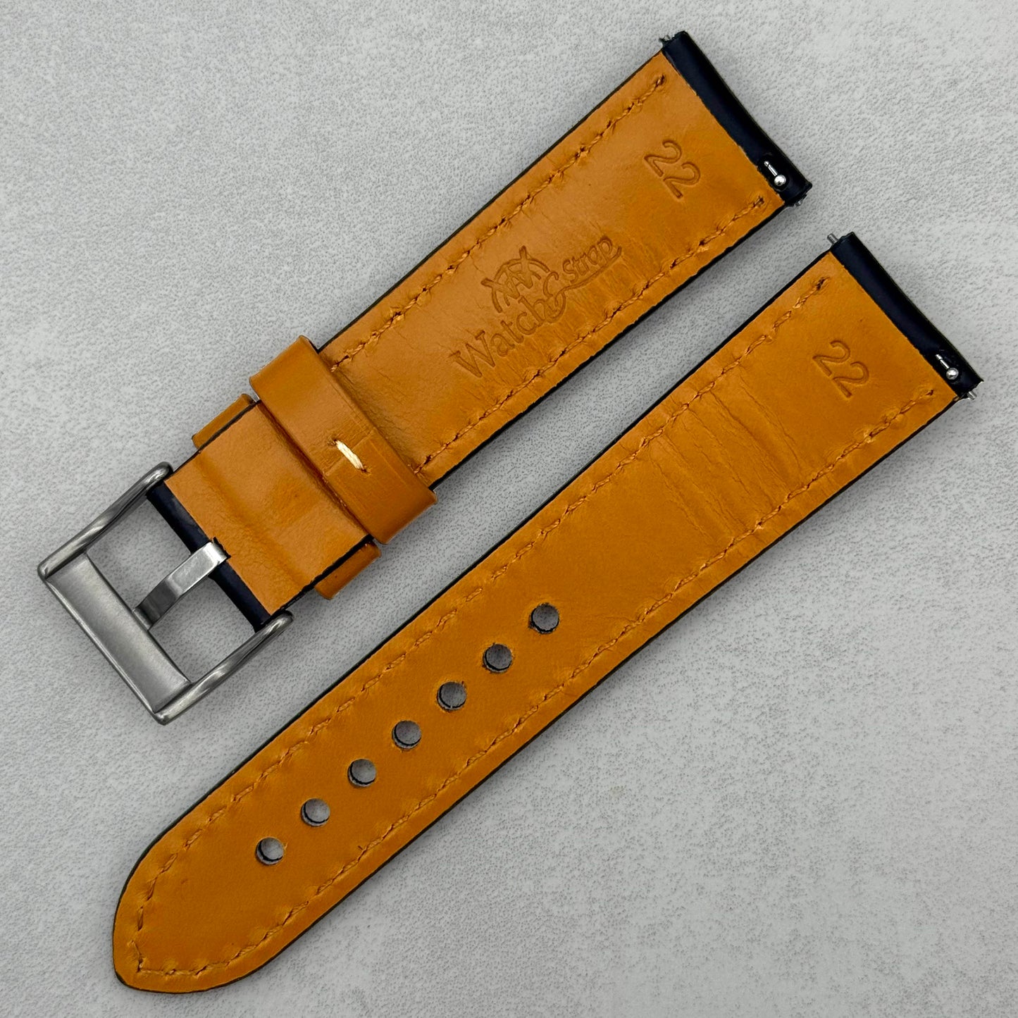 The Oxford: Jet Black Padded Calf Skin Watch Strap